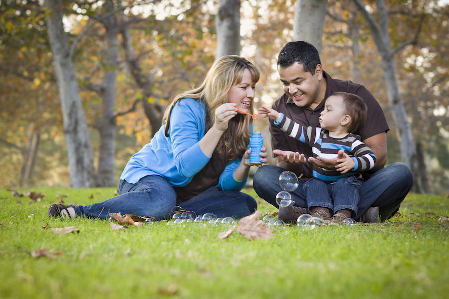 Picture of mother and father with baby